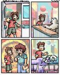 4:5 4_panel_comic aloha_shirt anthro bingus_(rawdawgcomics) bird_dog bottomwear brown_hair canid canine canis clothing comic domestic_dog eyes_closed fur golden_retriever group hair half-closed_eyes human hunor hunting_dog lagomorph leporid loss loss_(meme) male mammal medical_instrument meme messytails narrowed_eyes pattern_clothing pattern_shirt pattern_topwear rabbit rawdawgcomics retriever scientific_instrument scrubs shirt shorts stahli_(rawdawgcomics) stethoscope tan_body tan_fur topwear turkey_tom white_body white_fur wide_eyed