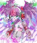  1girl android call_(mighty_no._9) call_d hairband headphones long_hair mighty_no._9 purple_hair robot robot_joints solo tied_hair twintails 