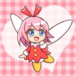  1girl artist_request blue_eyes fairy female hair_ornament kirby kirby_64 nintendo open_mouth pink_hair ribbon ribbon_(kirby) short_hair solo wings 