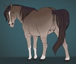  2017 anatomically_correct anatomically_correct_anus animal_anus animal_genitalia animal_pussy anus ashlie_the_mare black_eyes brown_anus brown_hair brown_mane brown_pussy brown_skin brown_stripes clitoral_winking clitoris digital_media_(artwork) equine equine_anus equine_pussy female feral full-length_portrait green_background green_sclera hair hooves horse horse_tail looking_back mammal nipples portrait presenting presenting_anus presenting_pussy presenting_teats pussy raised_tail rear_view simple_background solo standing stripes teats white_skin yaroul 