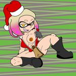  2017 beauty_mark big_breasts boots bottomless breasts censored cephalopod christmas clothed clothing costume creative_censorship digital_media_(artwork) fangs female flashing footwear giant_zipper holidays humanoid inkling inverted_nipples marine mask nintendo nipples not_furry pearl_(splatoon) santa_costume simple_background smile smirk sole_female solo splatoon spread_legs spreading tentacle_hair tentacles thekaimaster07 video_games yellow_eyes 
