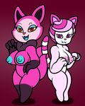  2017 anthro big_breasts breasts candy_fang candy_girl canine cat digital_media_(artwork) fangs feline female food food_creature fox fur goo_creature hair huge_breasts looking_at_viewer mammal mr.under multi_tail nude pink_fur pink_hair short_stack shortstack simple_background smile telemonster thick_thighs were werewolf wide_hips yossi 