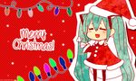  1girl alternate_costume animated animated_gif blue_hair chibi christmas eyes_closed female hatsune)miku merry_christmas santa_hat santa_suit solo tagme twintails very_long_hair vocaloid 