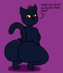  2017 anthro big_butt butt cat digital_media_(artwork) embarrassed english_text feline female fur mae_(nitw) mammal mr.under night_in_the_woods notched_ear nude purple_background pussy simple_background solo text thick_thighs video_games 