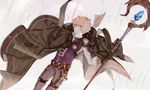  belt cape character_name copyright_name fire_emblem fire_emblem_echoes:_mou_hitori_no_eiyuuou gloves kliff_(fire_emblem) male_focus pink_eyes solo staff u_f1214 upper_body white_hair 