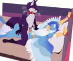 anthro avian bdsm beak bed bed_bondage bedroom_eyes blush bondage bound canid canine chastity_belt chastity_cage chastity_device collar duo edging feathered_wings feathers feet felix_(felixfox) fox furniture gold_(metal) gold_chastity_belt gold_chastity_cage gold_chastity_device gryphon hair lidded_eyes local_cannibal lying male male/male mammal mutual_chastity mythological_avian mythological_creature mythology narrowed_eyes nude_anthro nude_male on_back on_bed orgasm_denial rokah seductive sex_toy submissive tail teasing vibrator wand_vibrator wings