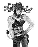 abs absurd_res alternate_species anthro belt belt_buckle biceps blue_body blue_fur blue_hair buckle clothed clothed_anthro clothed_male clothing collar collarbone efradraws english_description eyebrows eyelashes fangs felid fur furrification gloves graphite_(artwork) green_eyes hair handwear hi_res jojo&#039;s_bizarre_adventure jonathan_joestar lion male male_anthro mammal mane mane_hair muscular muscular_anthro muscular_male pantherine purple_background simple_background sketch solo teeth thick_eyebrows traditional_media_(artwork)
