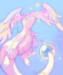  artist_name claws cressacore dragonite feathered_wings head_wings highres horns mega_dragonite pokemon pokemon_(creature) simple_background single_horn solo star_(symbol) tail white_wings wings 