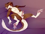  2017 anthro anus balls bed butt claws erection fur herm intersex mammal masturbation nude orgasm pawpads paws penis presenting pussy re-re sergal solo spreading 