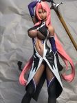  1girl breasts dark_skin figure ingrid_(taimanin_asagi) large_breasts photo pink_hair solo taimanin_(series) taimanin_asagi 