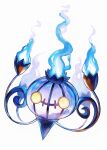  blue_fire chandelure commentary_request fire glowing glowing_eyes kodak_painter no_humans pokemon pokemon_(creature) pokemon_focus yellow_eyes 
