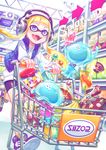  2017 ambiguous_gender blue_eyes candy cephalopod clothing detailed fangs female food group headphones hi_res humanoid inkling marine mask nintendo not_furry open_mouth splatoon tentacle_hair tentacles video_games zoff 