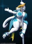  3d_(artwork) aijou anthro averyshadydolphin big_breasts breasts digital_media_(artwork) dragon female idsaybucketsofart jou pole solo stripper_pole 