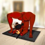 2_missing_limbs amputated_arms anthro bear butt clitoral_hood clitoris cooking_with_furs cthulhu666 death digital_media_(artwork) feet female female_death food fur genitals gore hair hi_res mammal missing_all_arms missing_arm nude solo spread_legs spreading tail toes tray ursine vulva yoga