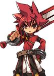  :o belt brown_eyes cowboy_shot elsword elsword_(character) fingerless_gloves gloves hand_on_hip holding holding_sword holding_weapon knight_(elsword) looking_at_viewer male_focus official_art open_mouth over_shoulder red_hair red_shirt ress shirt shorts solo spiked_hair sword transparent_background weapon white_shorts 