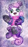  2017 boots clothing equine female footwear friendship_is_magic green_eyes horn lying mammal my_little_pony snow snowing solo sweater sweetie_belle_(mlp) tsitra360 unicorn 