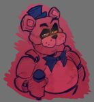 animatronic anthro bear black_bow_tie bow_tie clothing cryptiacurves digital_drawing_(artwork) digital_media_(artwork) electronics eyebrows five_nights_at_freddy&#039;s freddy_(fnaf) glowing glowing_eyes grey_background half-closed_eyes hat headgear headwear holding_microphone holding_object looking_at_viewer machine male mammal microphone narrowed_eyes orange_sclera raised_eyebrow robot robot_anthro scottgames simple_background sketch solo top_hat white_eyes