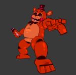 3_toes 3d_(artwork) 4_fingers animatronic anthro bear black_bow_tie bow_tie cel_shading clothing crouching cryptiacurves digital_media_(artwork) electronics eyebrows eyelashes feet fingers five_nights_at_freddy&#039;s five_nights_at_freddy&#039;s_2 gesture glistening glistening_body grey_background hand_gesture hat headgear headwear holding_microphone holding_object looking_at_viewer machine male mammal microphone open_mouth orange_body orange_eyelashes orange_sclera pointing pointing_at_viewer pose raised_eyebrow raised_finger raised_index_finger robot robot_anthro scottgames shaded simple_background solo standing teeth toes top_hat toy_freddy_(fnaf)