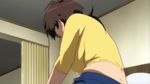  00s 1girl amaha_masane animated animated_gif ass bed brown_hair female jeans lying pillow solo witchblade 