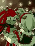  2017 absurd_res amy_rose anthro black_nose christmas clothing duo female gift gloves hair hairband hedgehog hi_res holidays male mammal night scarf short_hair siient-angei smile sonic_(series) sonic_the_hedgehog video_games 