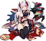  :o alcohol antenna_hair azur_lane bangs black_choker black_legwear black_panties black_ribbon breasts choker collarbone cup dango eyebrows eyebrows_visible_through_hair fingernails floral_print flower_request food full_body fur_trim hair_between_eyes hair_intakes hair_ornament head_tilt holding holding_cup iron_cross japanese_clothes kimono large_breasts lips long_fingernails long_hair long_sleeves machinery mole mole_on_breast multicolored_hair nail_polish no_bra obi official_art open_mouth orange_eyes panties pelvic_curtain pink_lips prinz_eugen_(azur_lane) realmbw red_hair red_nails ribbon sakazuki sake sash seigaiha shoes side-tie_panties side_slit sideboob silver_hair single_shoe solo streaked_hair tabi tachi-e thighhighs tongue transparent_background turret twintails two-tone_hair underwear very_long_hair wagashi wide_sleeves 