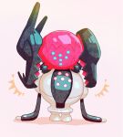  commentary_request full_body highres no_humans on_head pokemon pokemon_(creature) pokemon_focus pokemon_on_head regidrago registeel simple_background user_cftm3277 white_background 