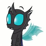  2017 animated changeling fangs hole_(anatomy) horn my_little_pony simple_background smile solo white_background wings zutheskunk 