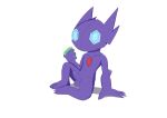 absurd_res balls eating erection food foreskin game_freak generation_3_pokemon genitals hi_res male nintendo penis pokemon pokemon_(species) sableye sitting spread_legs spreading tapering_penis twerpishimp