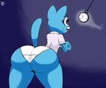  2017 big_butt blue_fur butt cartoon_network cat clothed clothing dr._chaos fangs feline female fur hypnosis mammal mind_control mother nicole_watterson open_mouth panties parent pocket_watch simple_background solo the_amazing_world_of_gumball tongue tongue_out underwear 