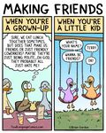  avian bird brian_gordon child comic dialogue duck female food humor nervous young 
