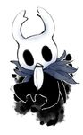  2017 armor black_body cape censor_bar censored clothing doneru empty_eyes erection helmet hollow_knight horn humanoid ineffective_censorship male mostly_nude penis protagonist_(hollow_knight) simple_background solo toony white_background white_penis 