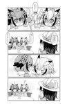  arashiya bad_id bad_pixiv_id blush chair cherry coat comic commentary_request eurasian_eagle_owl_(kemono_friends) feeding food food_on_face fruit fur_collar greyscale hat hat_feather head_wings helmet highres ice_cream kaban_(kemono_friends) kemono_friends monochrome multiple_girls northern_white-faced_owl_(kemono_friends) parfait pith_helmet spoon strawberry translation_request 