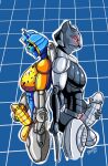anthro back_to_back balls big_penis bubble_butt butt cheetah cheetor cybertronian duo fangs felid feline genitals green_eyes hasbro hi_res holding_penis machine male male/male mammal markings masturbation muscular muscular_male pantherine pecs penis ravage red_eyes robot spots spotted_body takara_tomy teeth thick_thighs transformers transformers:_beast_wars wolfgangcake