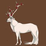  2015 antlers brown_background cervine deer digital_media_(artwork) feral hair horn mammal simple_background solo uni white_hair 