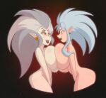 2025 alien alien_humanoid big_breasts blue_hair breast_squish breasts breasts_frottage disney duo ear_piercing eda_clawthorne eyebrows eyelashes female goblinhordestudios grey_eyes grey_hair hair heterochromia hi_res huge_breasts humanoid humanoid_pointy_ears not_furry nude open_mouth open_smile piercing pointy_ears ryoko_hakubi smile squish tenchi_muyo the_owl_house witch_(the_owl_house) yellow_eyes
