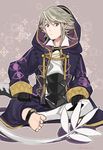  cloak cosplay dragon_tail fire_emblem fire_emblem:_kakusei fire_emblem_if highres looking_at_viewer male_focus male_my_unit_(fire_emblem_if) modantoire my_unit my_unit_(cosplay) my_unit_(fire_emblem:_kakusei) my_unit_(fire_emblem_if) red_eyes sitting solo spiked_hair tail white_hair 