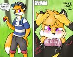  alternate_color anthro canine clothing comic cum cum_in_mouth cum_inside forced forced_oral fox knot male male/male mammal nintendo oral pok&eacute;mon pok&eacute;mon_(species) raichu rape sex starit text video_games 