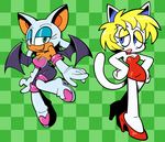  2017 bat cat checkered_background clothing feline footwear madonna_garnet mammal pattern_background red_shoes rouge_the_bat shenanimation shoes simple_background sonic_(series) 