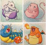  ambiguous_gender anthro charizard duo fangs feral gyarados hi_res legendary_pok&eacute;mon looking_at_viewer magikarp mew mewtwo morbidly_obese multiple_images nintendo obese open_mouth overweight pok&eacute;mon pok&eacute;mon_(species) solo unknown_artist video_games 