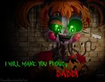  2017 amanddica animatronic creepy digital_media_(artwork) female five_nights_at_freddy&#039;s freddy_fazbear&#039;s_pizzeria_simulator glowing glowing_eyes hi_res humanoid looking_at_viewer machine nightmare_fuel not_furry robot scrap_baby_(fnaf) solo video_games 