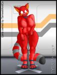  anthro big_breasts breasts collar digitigrade female fur mammal one_bar_prison penetration red_fur red_panda tydrian vaginal vaginal_penetration 