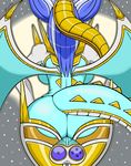  balls big_breasts big_butt blue_hair blue_skin breasts butt canastus dickgirl dragon dragon_ball dragonball_gt hair intersex monster_girl_(genre) nude oceanus_shenron pinup pose scales solo spikes transformation white_hair wide_hips wings 