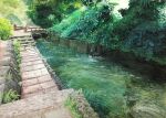  bridge bush commentary grass harusa1107 highres moss nature original outdoors overgrown painting_(medium) plant railing ripples river stairs symbol-only_commentary tile_floor tiles traditional_media vines water weeds 