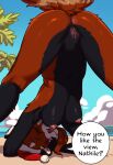 2025 ailurid anthro anus areola arms_bent asking asking_another ass_up beach black_body black_fur blue_sky breasts butt christmas christmas_clothing christmas_headwear clitoral_hood closed_smile clothing colored day dialogue digital_drawing_(artwork) digital_media_(artwork) english_description english_text eternal_forwardness eyelashes facial_markings female fluffy fluffy_tail fur genitals hair hat hat_only head_markings headgear headgear_only headwear headwear_only hi_res holidays light lighting long_hair looking_at_viewer mammal markings medium_breasts mostly_nude mostly_nude_anthro mostly_nude_female mouth_closed multicolored_body multicolored_fur name_drop name_in_dialogue navel nipples outside palm_tree pink_anus pink_areola pink_nipples plant presenting presenting_hindquarters princess purple_eyes question red_body red_clothing red_fur red_hair red_hat red_headwear red_panda red_tail red_tongue rekta_karin_redbrave royalty santa_hat sea seaside shaded sky smile smiling_at_viewer solo speech_bubble striped_markings striped_tail stripes tail tail_markings tan_stripes text thick_tail tongue tongue_out toraart tree vulva water white_inner_ear white_markings