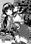  blush breath can canned_coffee capelet cover cover_page cravat doujin_cover greyscale hair_intakes hand_on_own_knee kanon leaning_forward long_hair looking_at_viewer minase_nayuki monochrome school_briefcase snow solo thighhighs wrist_cuffs xration zettai_ryouiki 