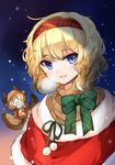  alice_margatroid alternate_costume animal_costume antlers bell blonde_hair blue_eyes braid breath capelet christmas hairband kirisame_marisa multiple_girls open_mouth reindeer_antlers reindeer_costume short_hair sindre single_braid smile snowing sweater touhou turtleneck turtleneck_sweater 