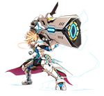  :o armor black_pants blonde_hair blue_eyes boots cannon chung_seiker elsword fighting_stance full_armor full_body gloves holding holding_weapon huge_weapon hwansang long_hair male_focus metal_boots official_art open_mouth pants pauldrons solo spiked_hair surcoat tactical_trooper_(elsword) thigh_boots thighhighs transparent_background weapon 