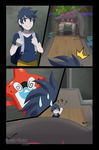  ? blue_eyes blue_hair clothed clothing comic fully_clothed hair human male mammal nintendo nummynumz pok&eacute;mon salugia smile sprout video_games 