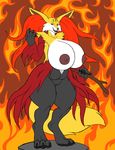  anthro big_breasts breasts canine delphox female fire fox fur huge_breasts karnator_(artist) looking_at_viewer mammal multicolored_fur nintendo nipples pok&eacute;mon pok&eacute;mon_(species) pose pussy solo stick thick_thighs video_games voluptuous wide_hips 