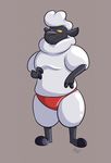  caprine clothing male mammal rednoodle.inc rubber sheep smile solo speedo swimsuit 